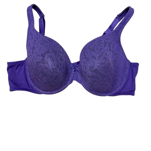 Cacique Purple Lace Lightly Lined T Shirt Bra Size 42C. - Picture 1 of 8